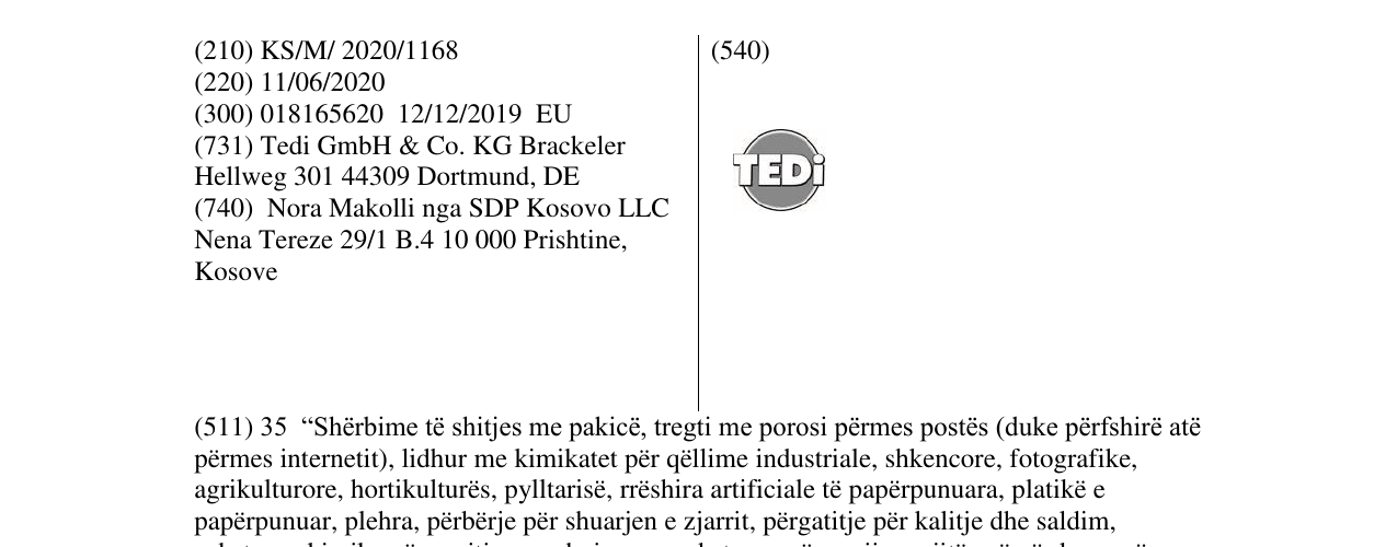 Zëri i markës tedi në buletin