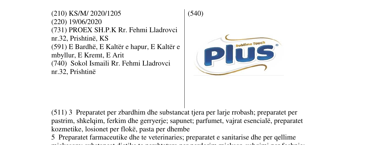 Zëri i markës PLUS SUBLIME TOUCH në buletin