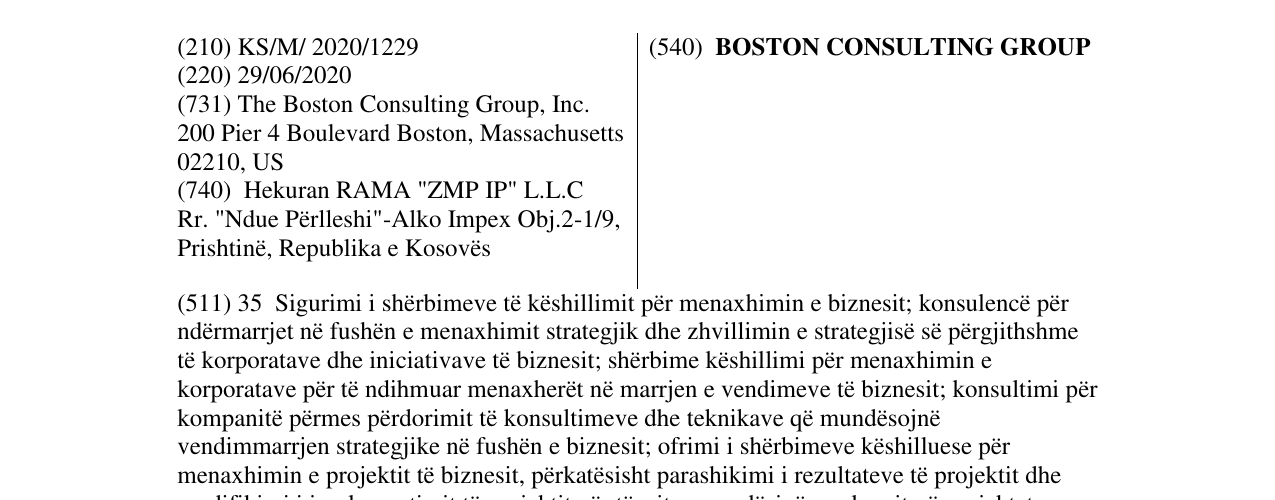 Zëri i markës BOSTON CONSULTING GROUP në buletin