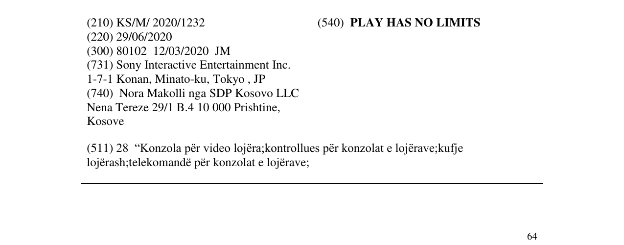 Zëri i markës PLAY HAS NO LIMITS në buletin