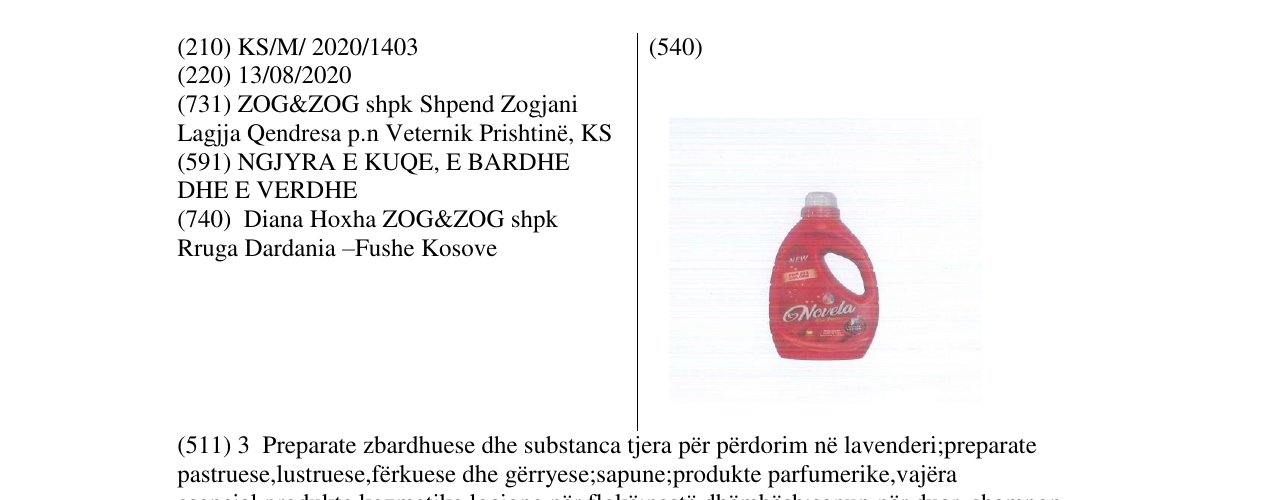 Zëri i markës NOVELA në buletin