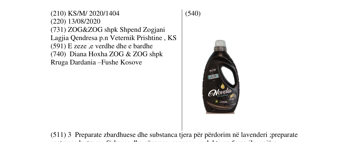 Zëri i markës NOVELA në buletin