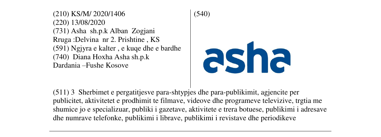 Zëri i markës asha në buletin