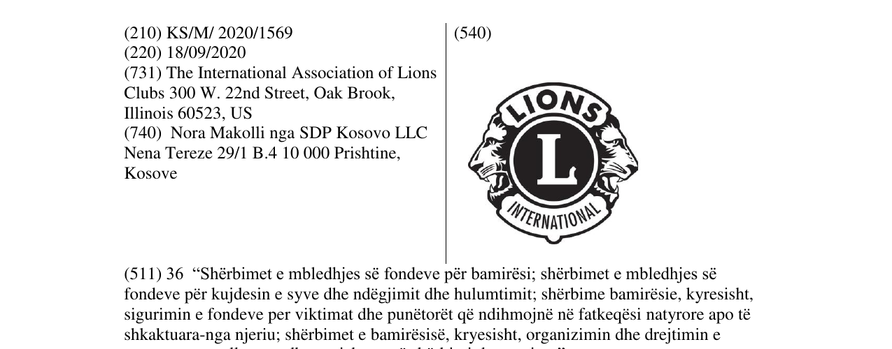 Zëri i markës LIONS L INTERNATIONAL në buletin