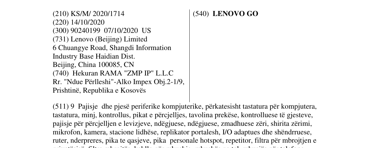 Zëri i markës LENOVO GO në buletin