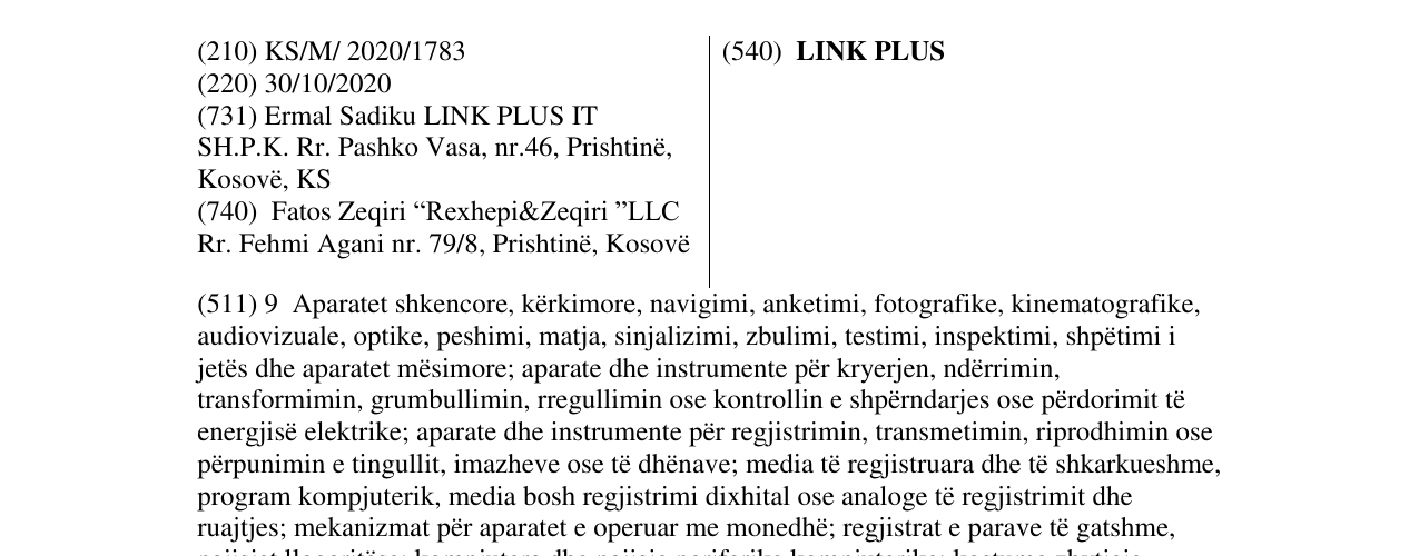 Zëri i markës LINK PLUS në buletin