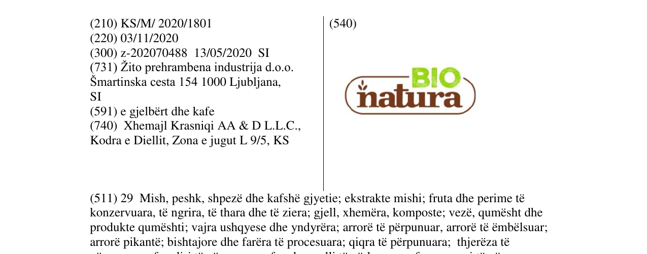 Zëri i markës BIO NATURA në buletin