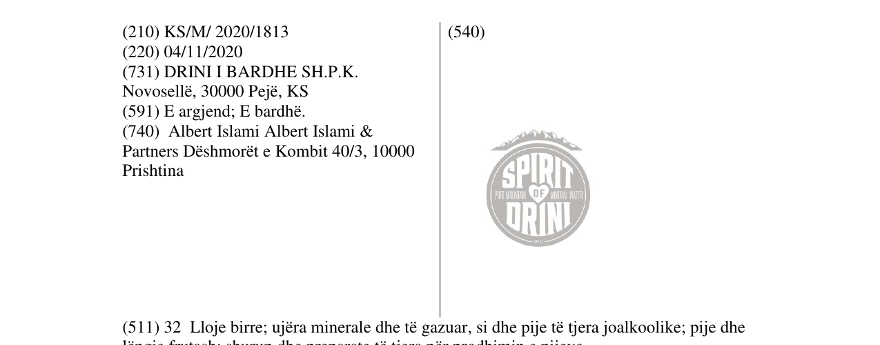 Zëri i markës SPIRIT OF DRINI në buletin