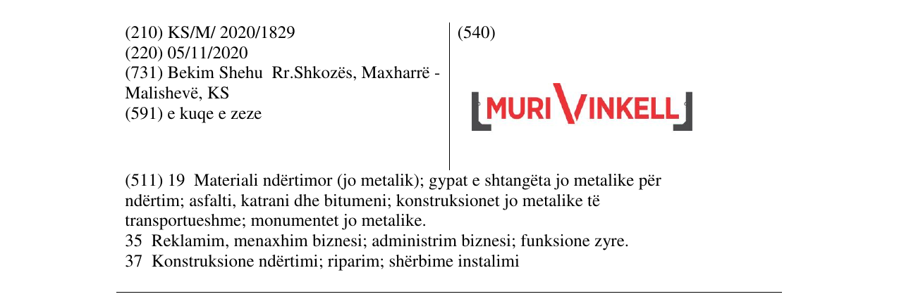 Zëri i markës muri vinkel në buletin