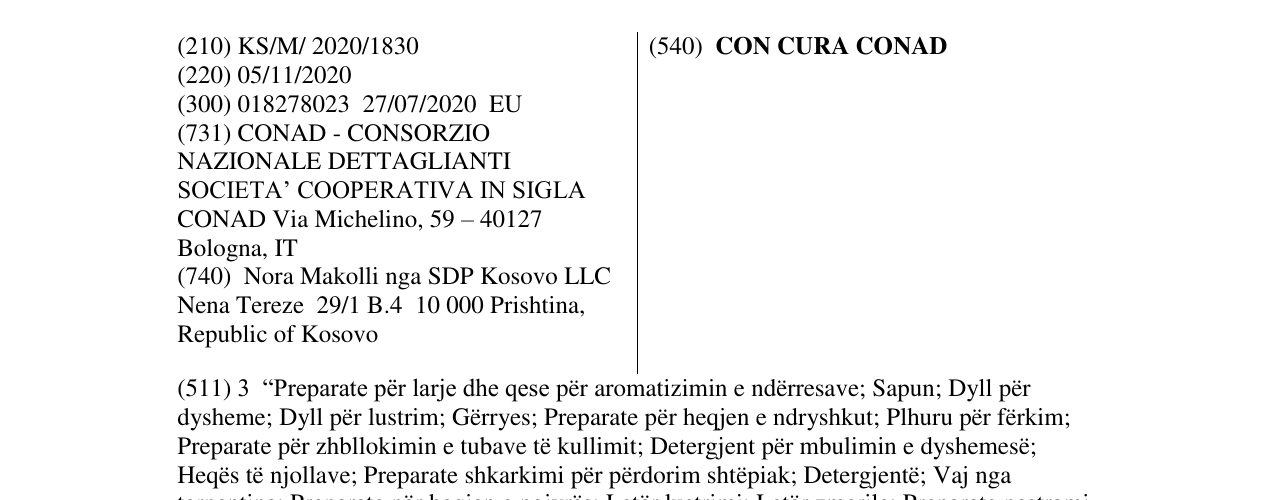 Zëri i markës CON CURA CONAD në buletin
