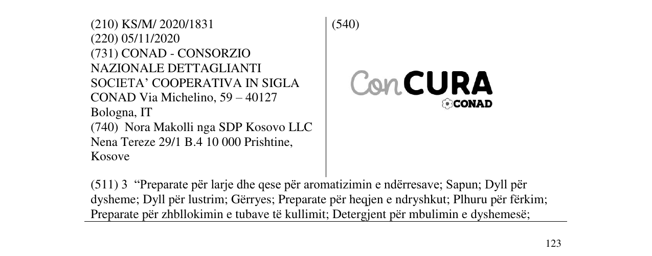 Zëri i markës CON CURA CONAD në buletin