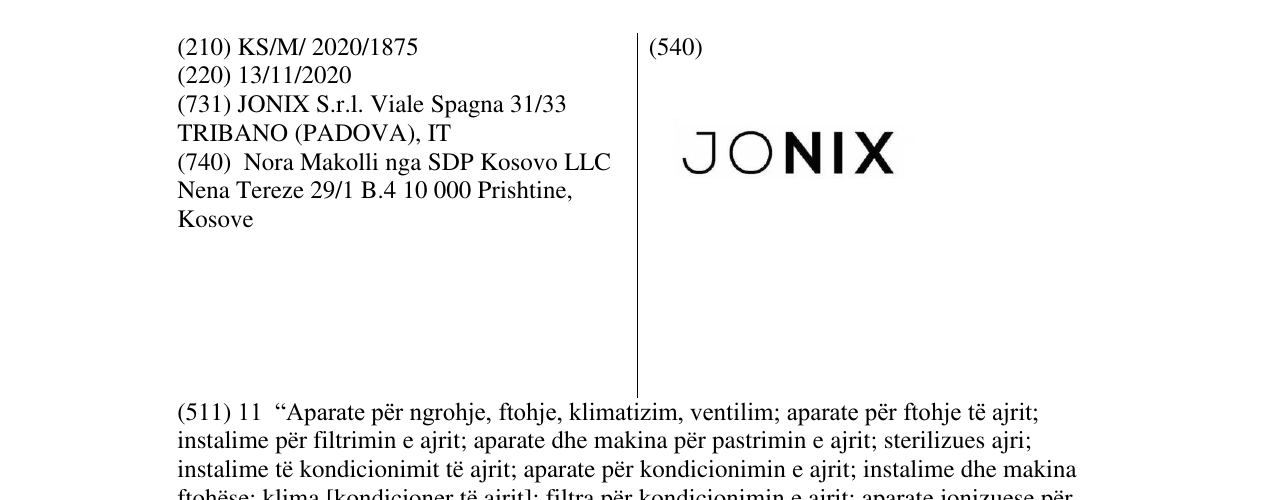 Zëri i markës JONIX në buletin
