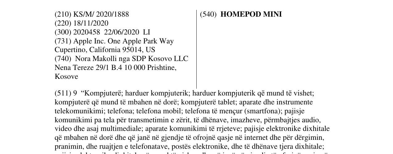 Zëri i markës HOMEPOD MINI në buletin