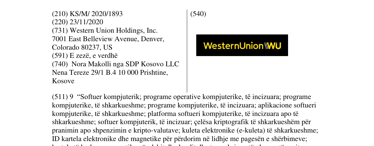 Zëri i markës WESTERN UNION në buletin