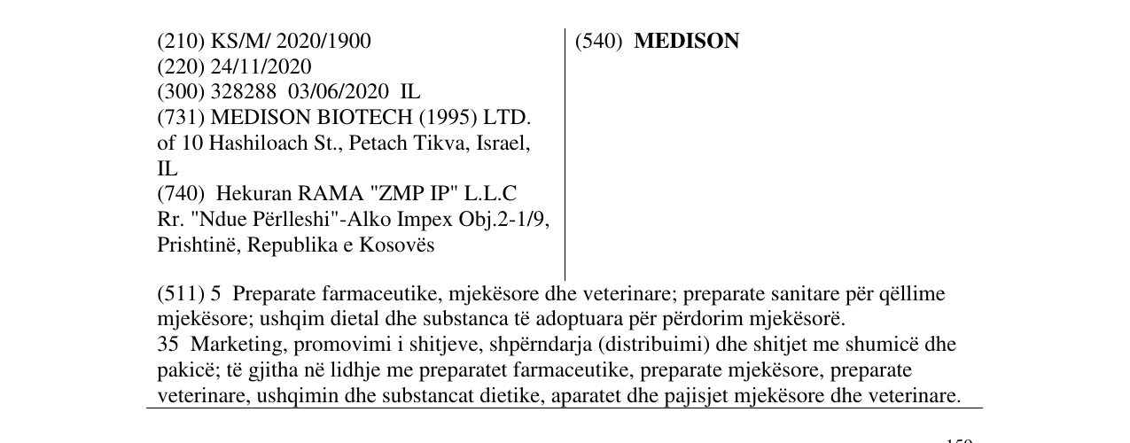 Zëri i markës MEDISON në buletin