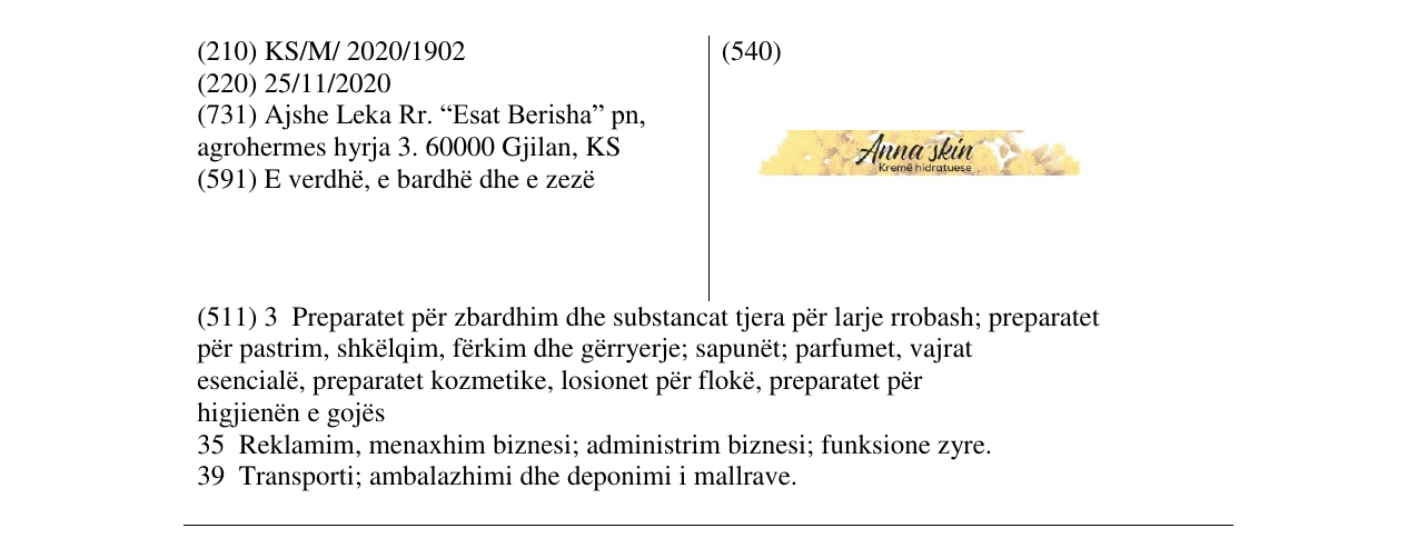 Zëri i markës anna skin në buletin