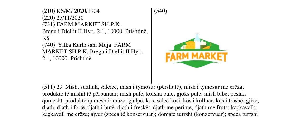 Zëri i markës farm market në buletin