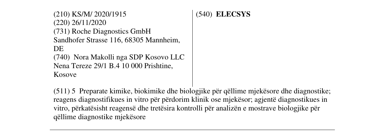 ELECSYS markasının bültendeki kaydı