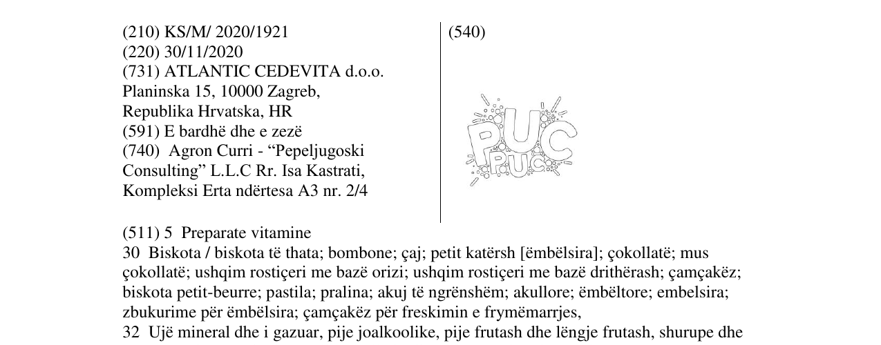Zëri i markës PUCPUC në buletin