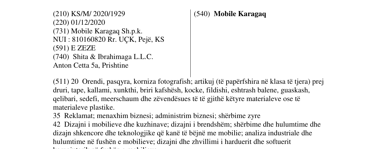 Zëri i markës Mobile Karagaq në buletin