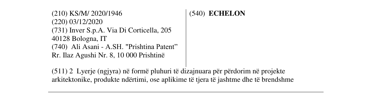 Zëri i markës ECHELON në buletin