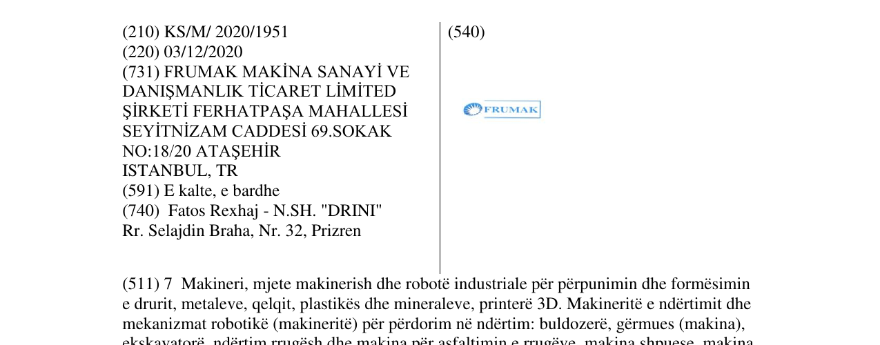 Zëri i markës frumax në buletin