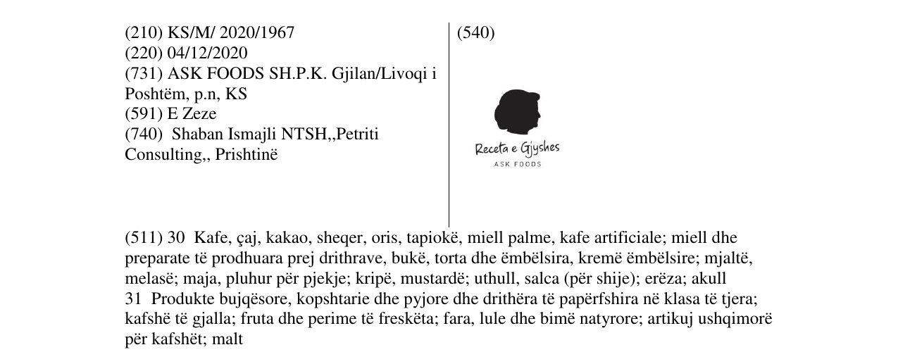 Zëri i markës Receta e Gjyshes në buletin