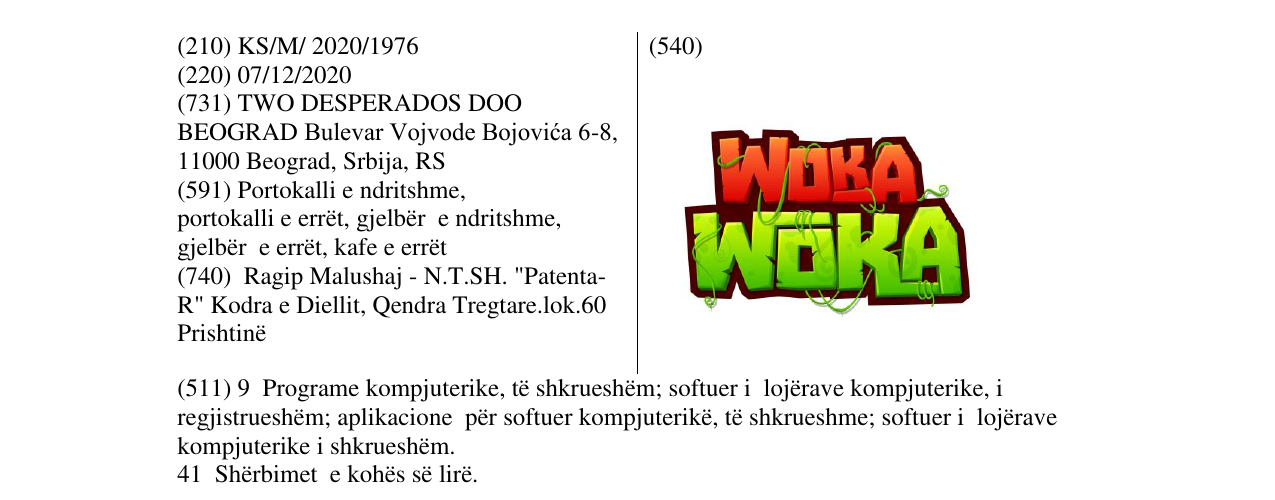Zëri i markës WOKA WOKA në buletin