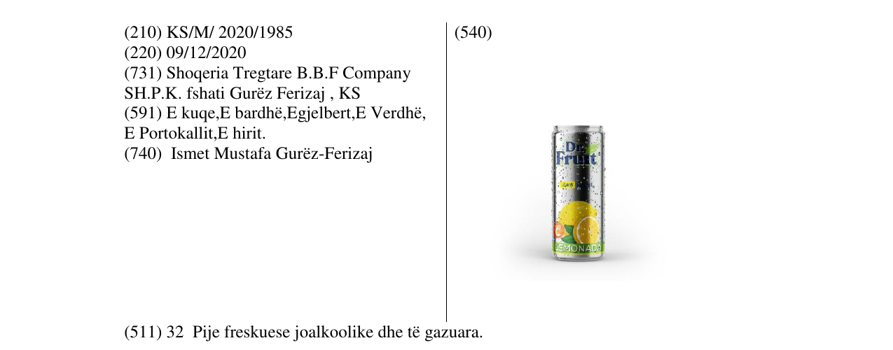 Zëri i markës Dr.Fruit në buletin