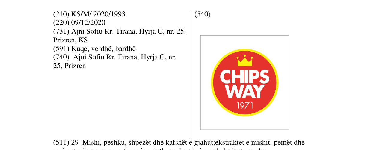 Zëri i markës chips way në buletin