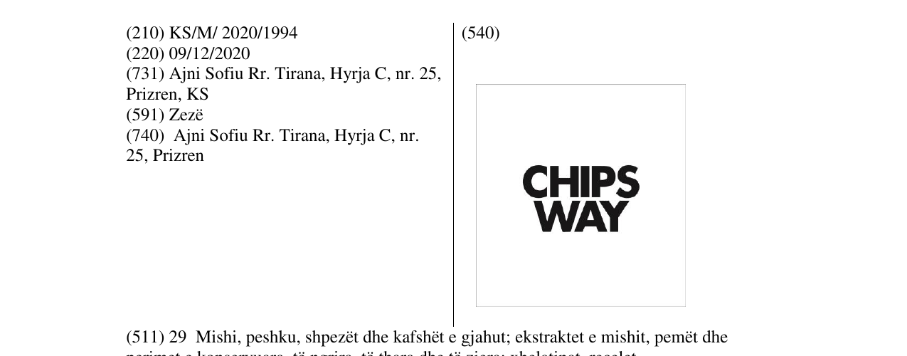 Zëri i markës chips way në buletin