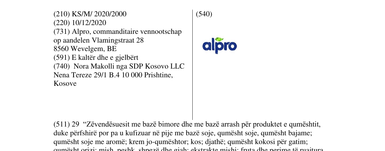 Zëri i markës alpro në buletin