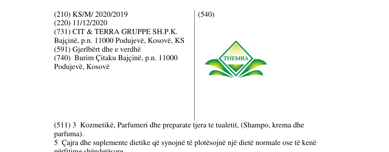 Zëri i markës themra në buletin