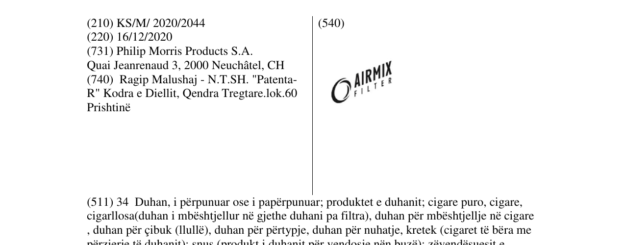 Zëri i markës airmix në buletin