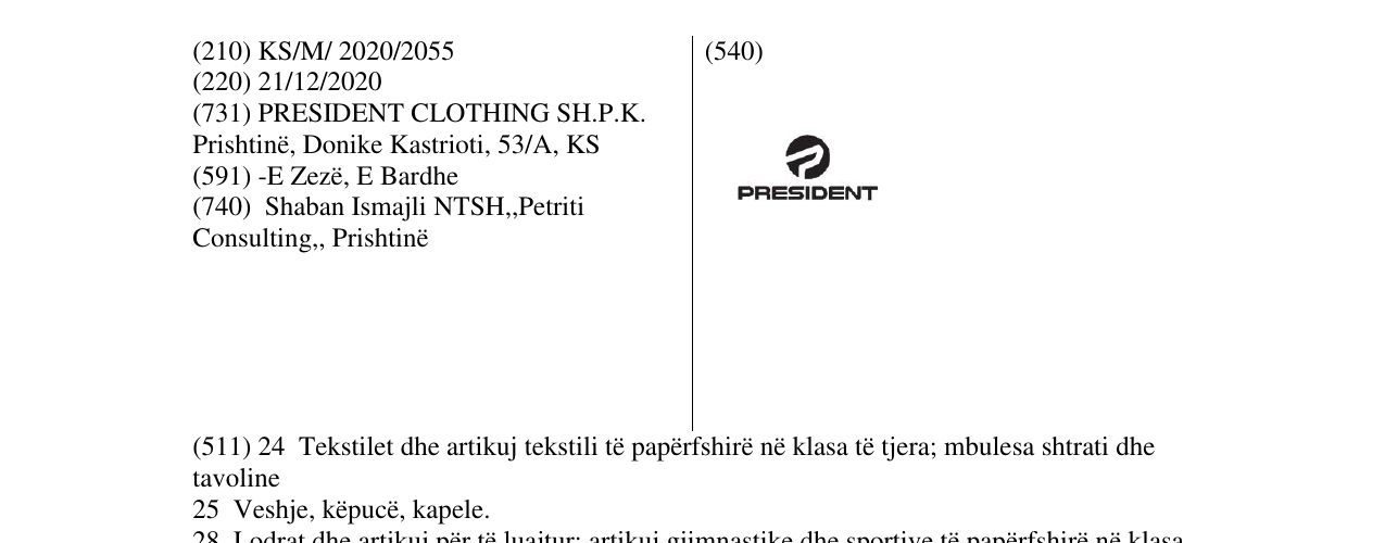Zëri i markës president në buletin