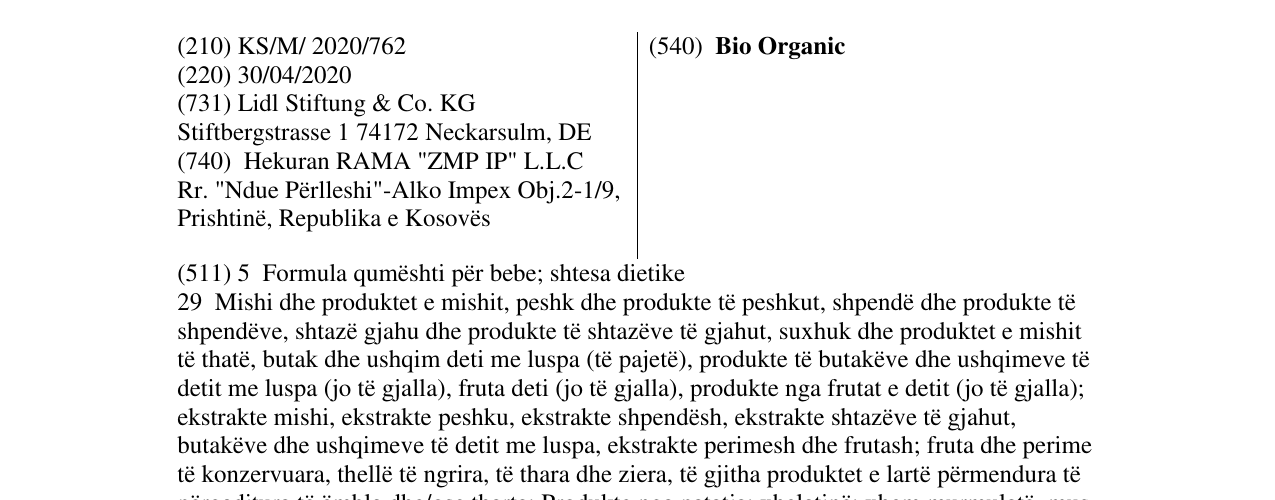 Zëri i markës Bio Organic në buletin