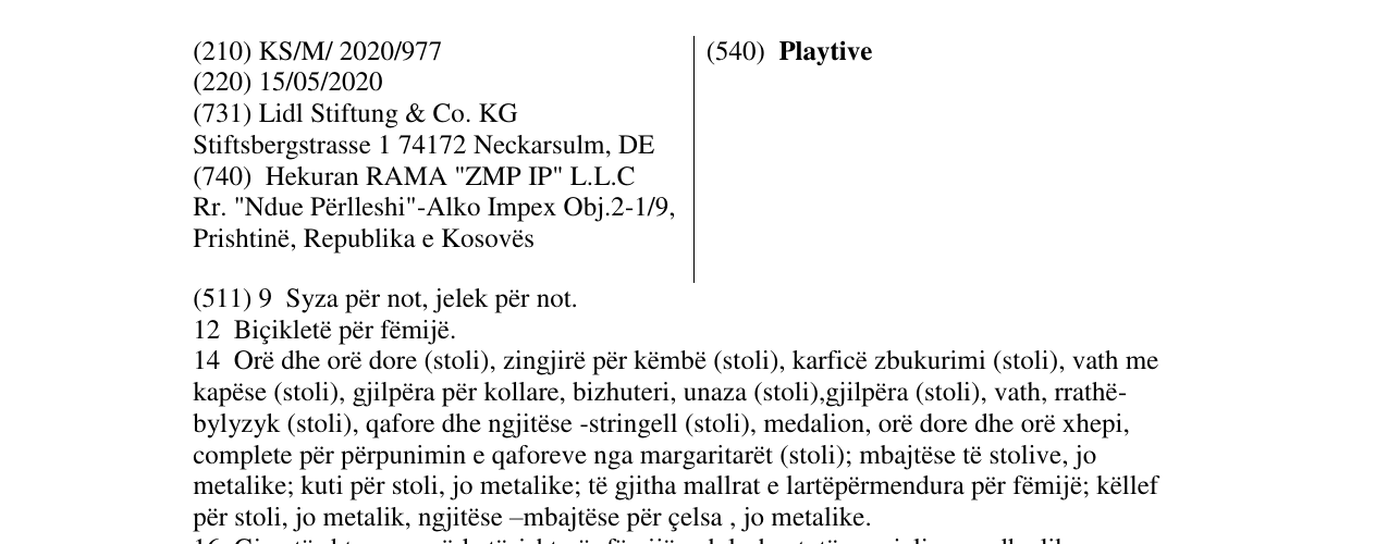Zëri i markës Playtive në buletin