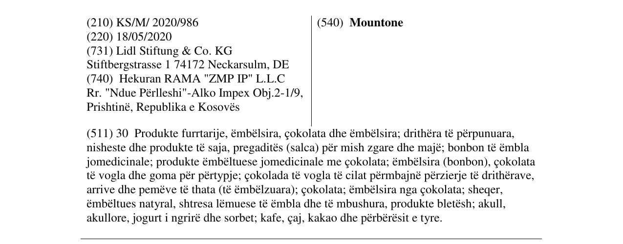 Zëri i markës Mountone në buletin