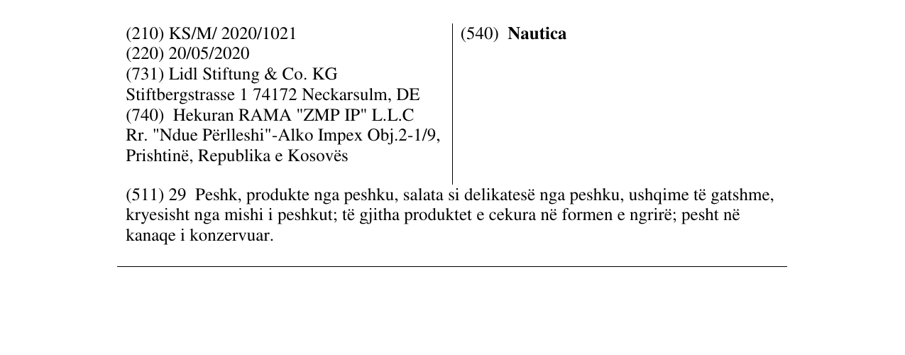 Zëri i markës Nautica në buletin