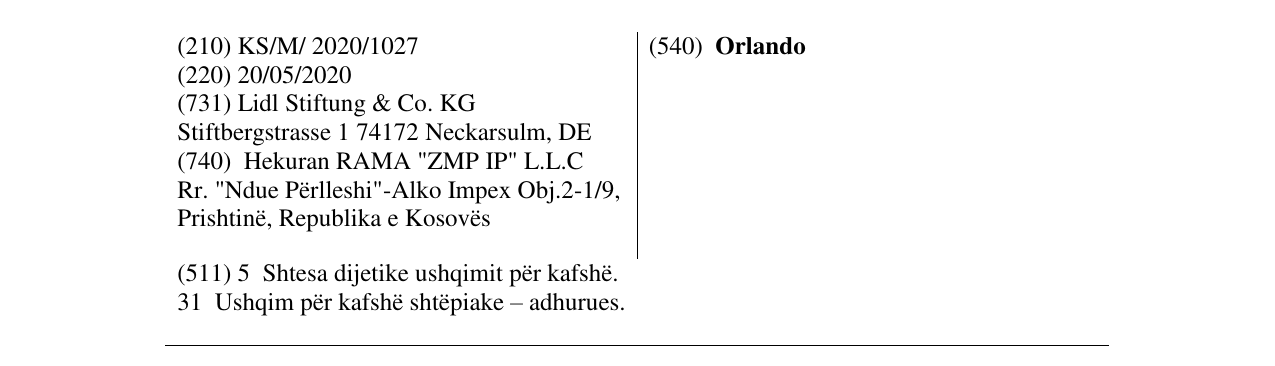 Zëri i markës Orlando në buletin