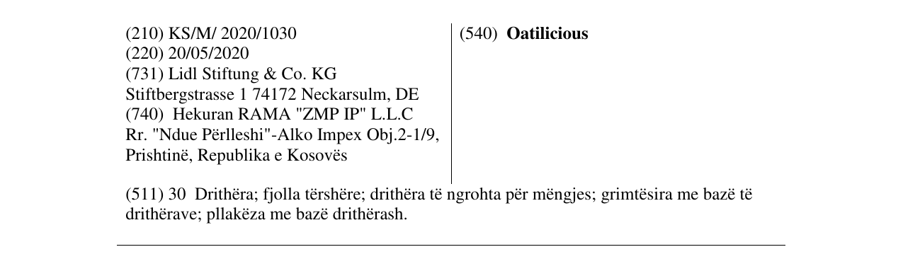 Zëri i markës Oatilicious në buletin
