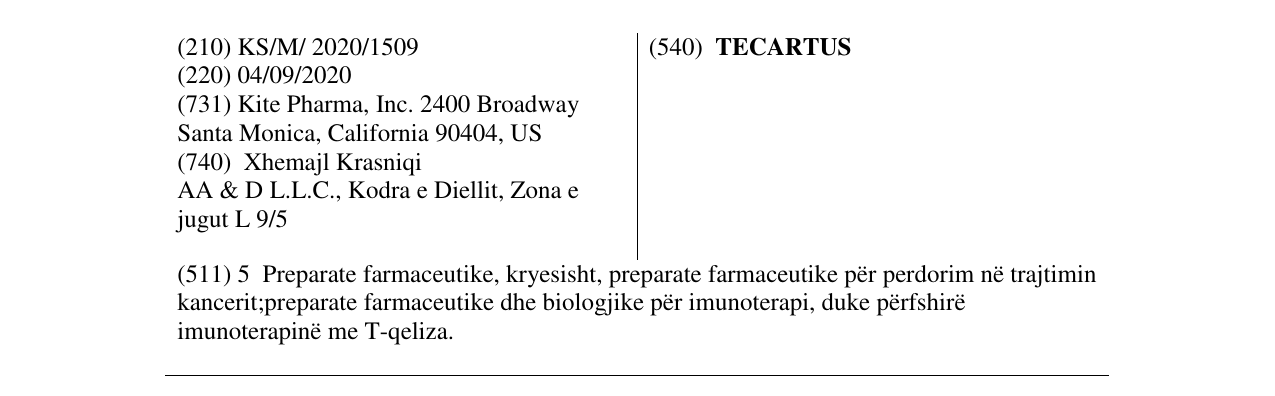 Zëri i markës TECARTUS në buletin