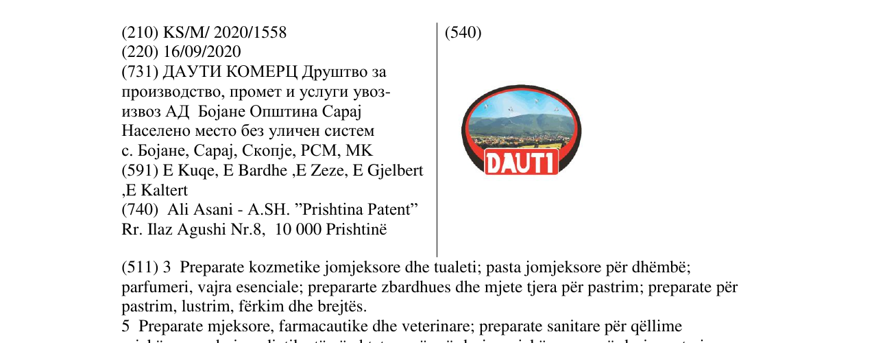 Zëri i markës DAUTI në buletin