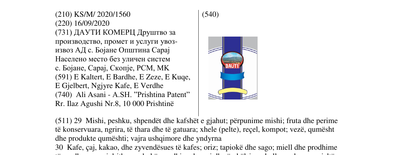 Zëri i markës DAUTI në buletin