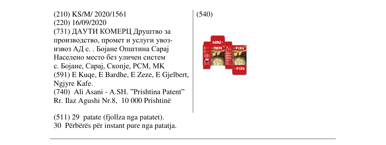 Zëri i markës PIRE në buletin