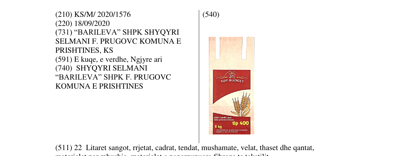 Zëri i markës BARILEVA në buletin