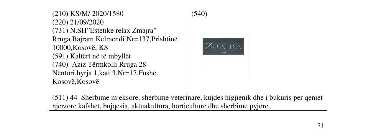 Zëri i markës zmajra në buletin