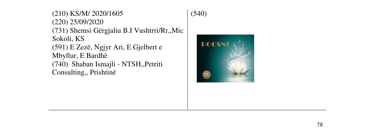 Zëri i markës BOSSNI në buletin