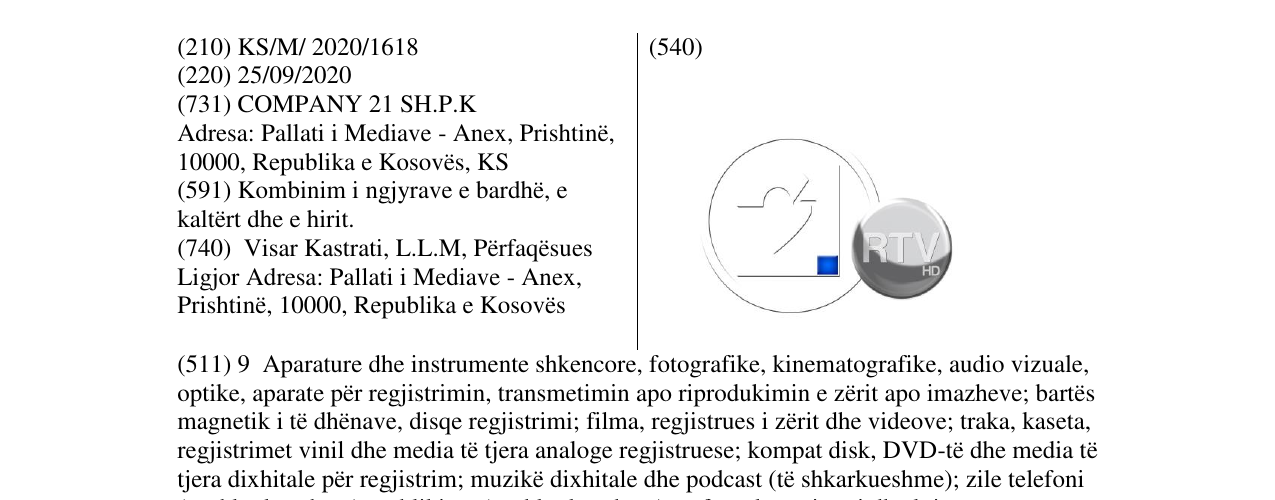 Zëri i markës 21 RTV në buletin