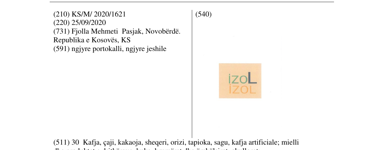 Zëri i markës izol në buletin